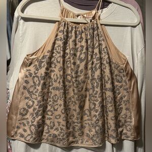 Rebecca Taylor Leopard Embezzled Halter Tank